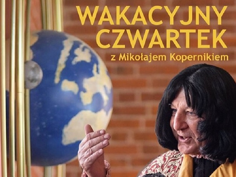 Plakat z Mikołajem Kopernikiem zapraszający na wydarzenie 