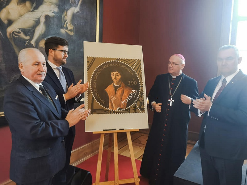 Prezentacja znaczków z Mikołajem Kopernikiem we Fromborku 