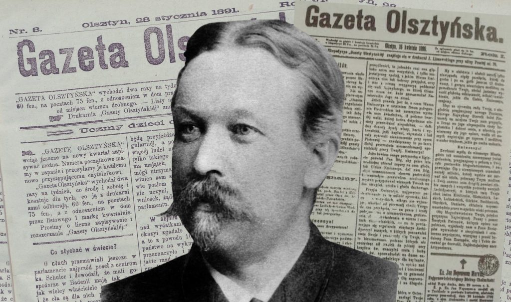 Mężczyzna na tle starej gazety.