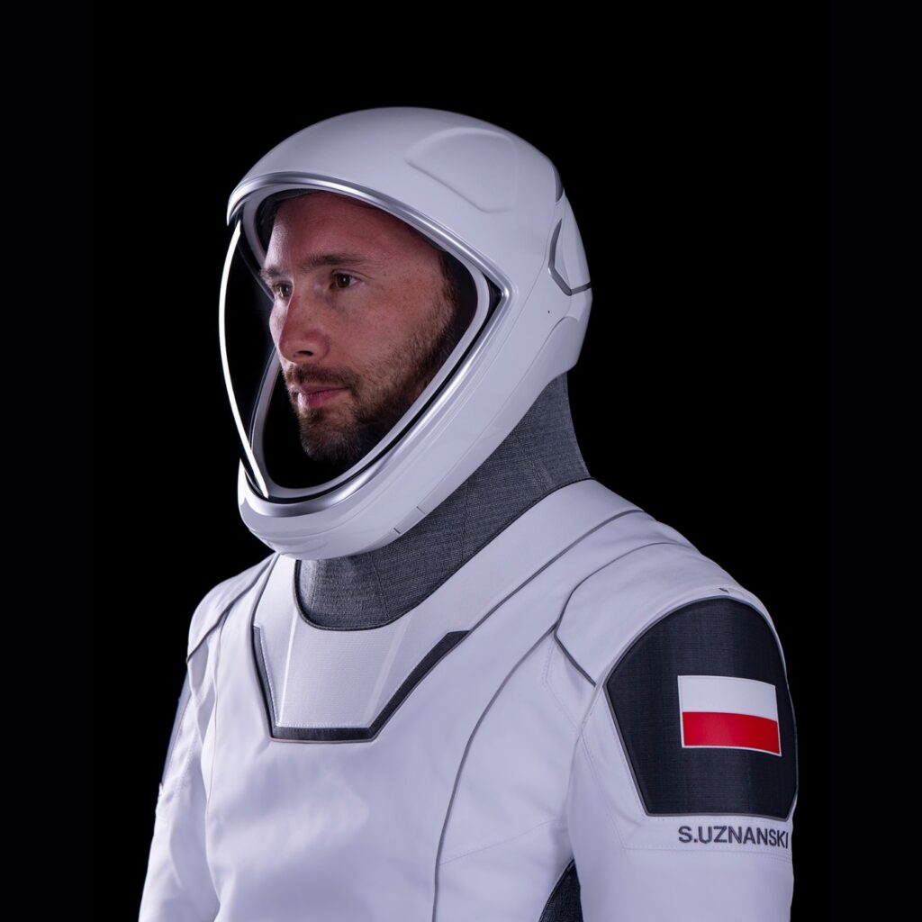 Astronaut in a white suit and helmet