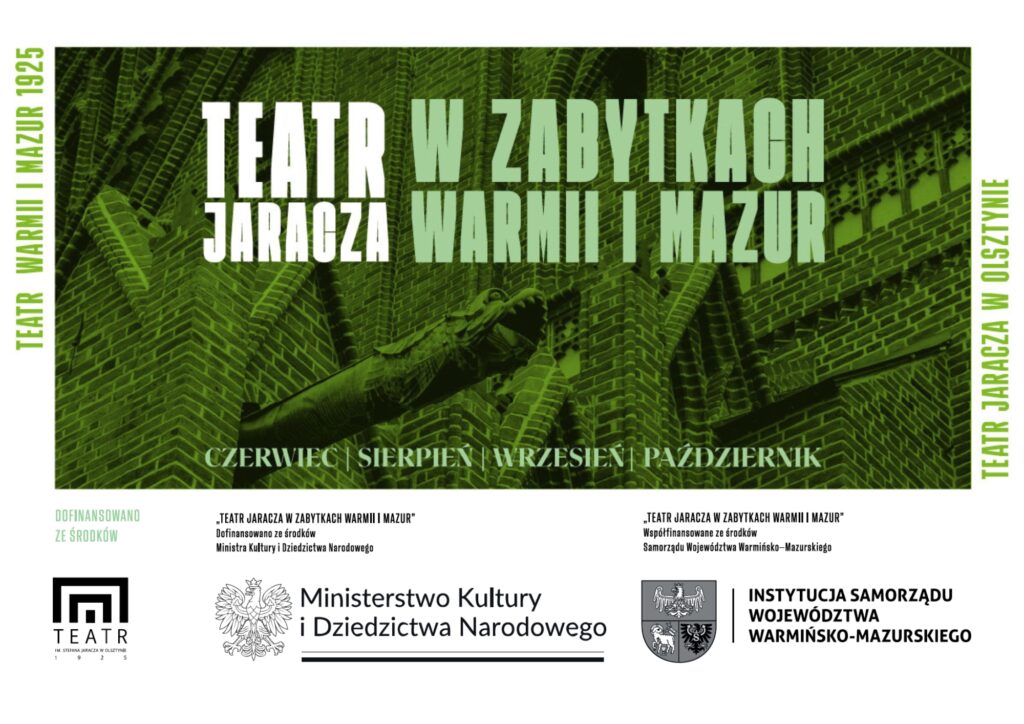 Plakat wydarzenia teatralnego w Olsztynie.