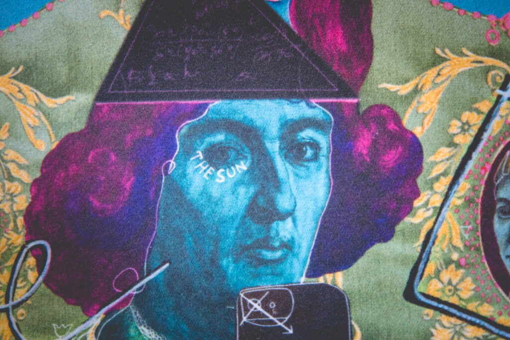 Artystyczna ilustracja z portretem mężczyzny.