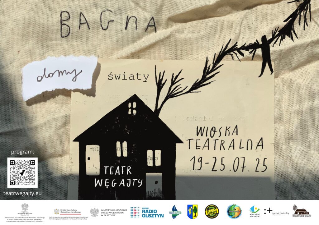 Plakat festiwalu z domem i gałęzią.