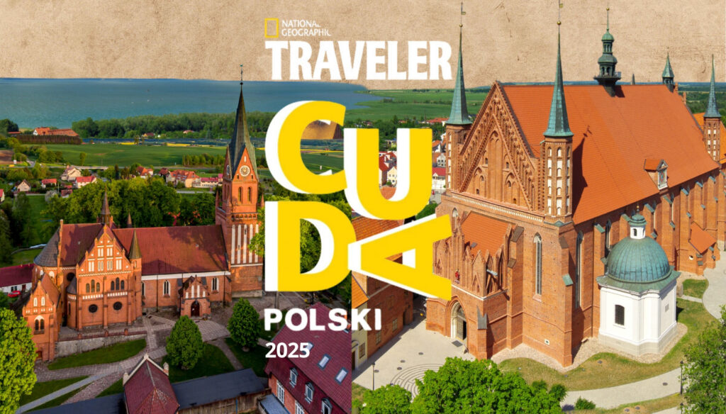 Widok na zabytkowy kościół i okoliczne tereny