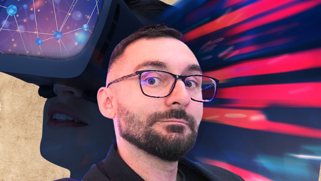 Mężczyzna w okularach VR
