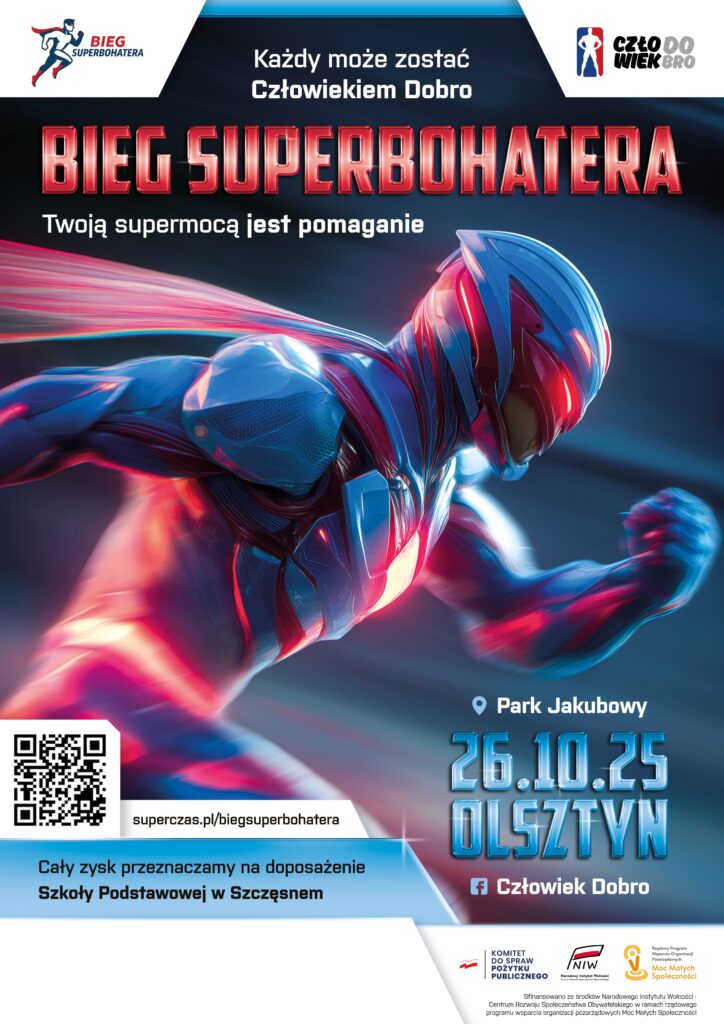 Plakat promujący Bieg Superbohatera