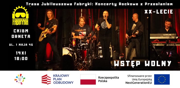 Zespół muzyczny grający na scenie podczas koncertu.