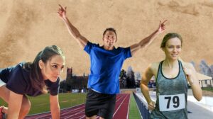 Trójka sportowców podczas zawodów