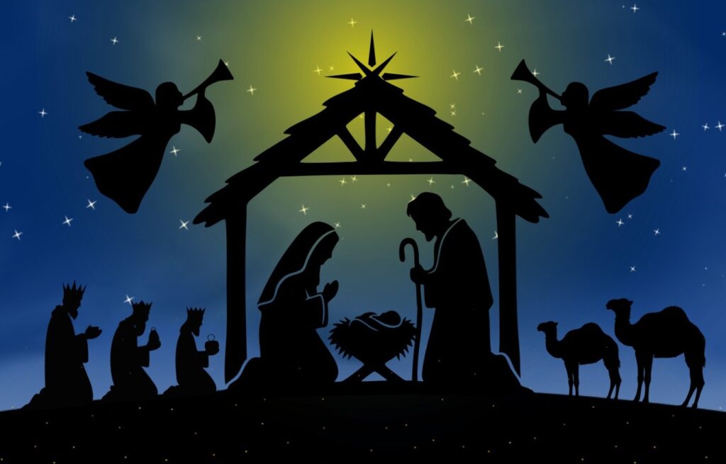 Scena narodzin Jezusa w stajence.