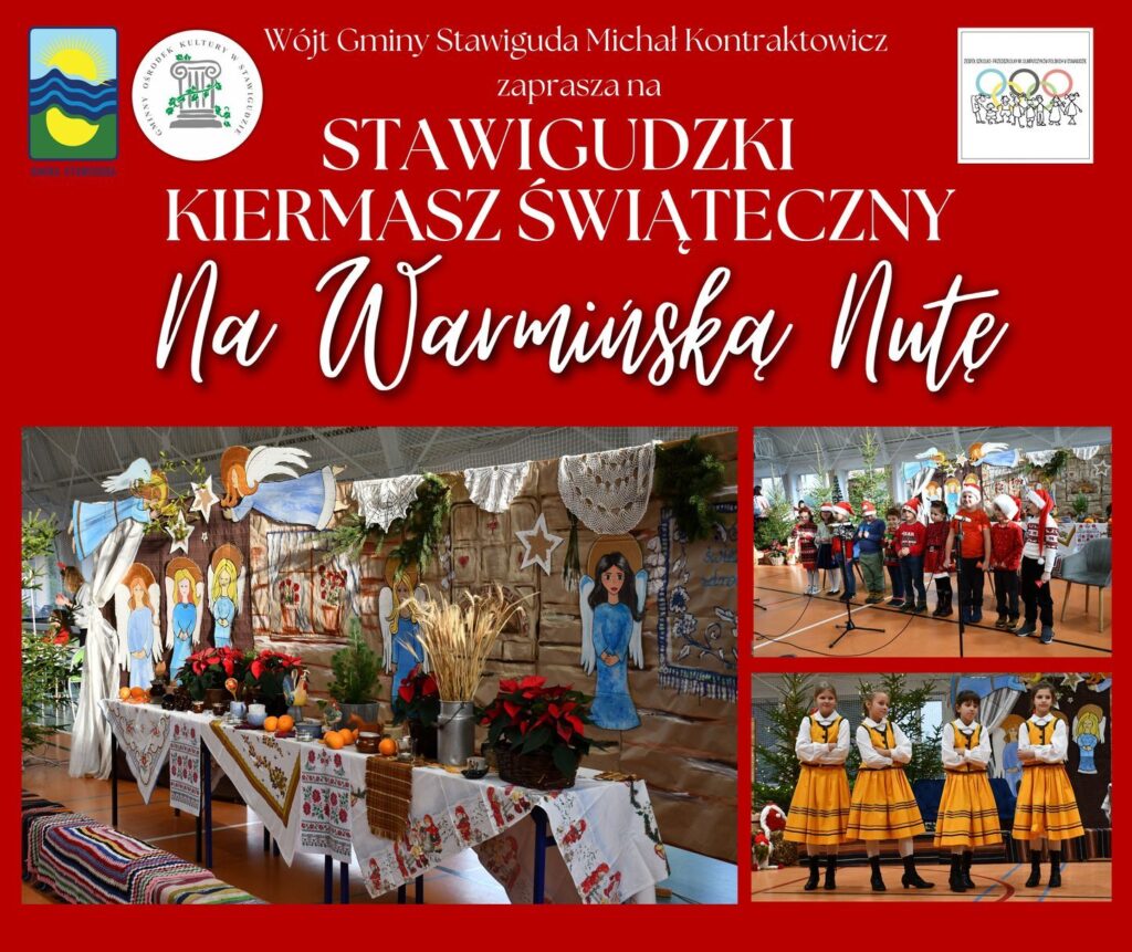 Kiermasz świąteczny z ozdobami i występami.