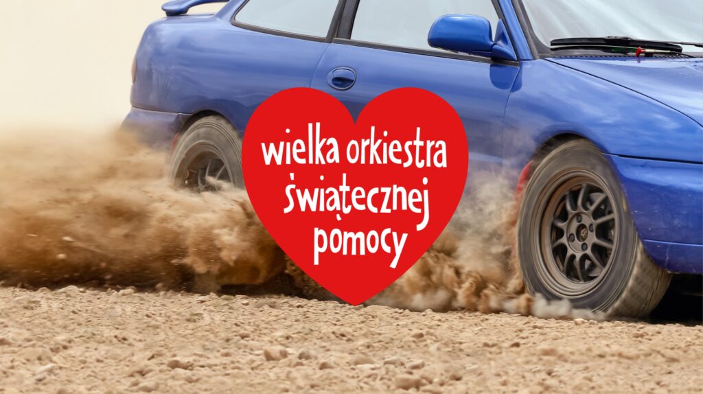 Niebieski samochód ścigający się w pyłach