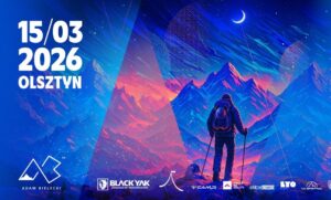 Ilustracja przedstawiająca himalaistę na tle górskiego krajobrazu.