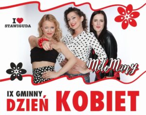 Troje kobiet pozujących na zdjęciu, z motywem serc w strojach.