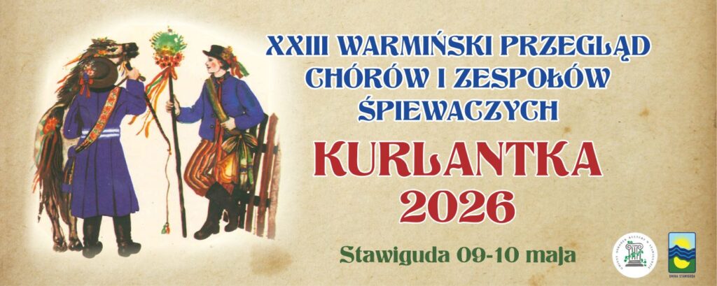 Plakat promujący przegląd chórów w Kurlantce 2026.