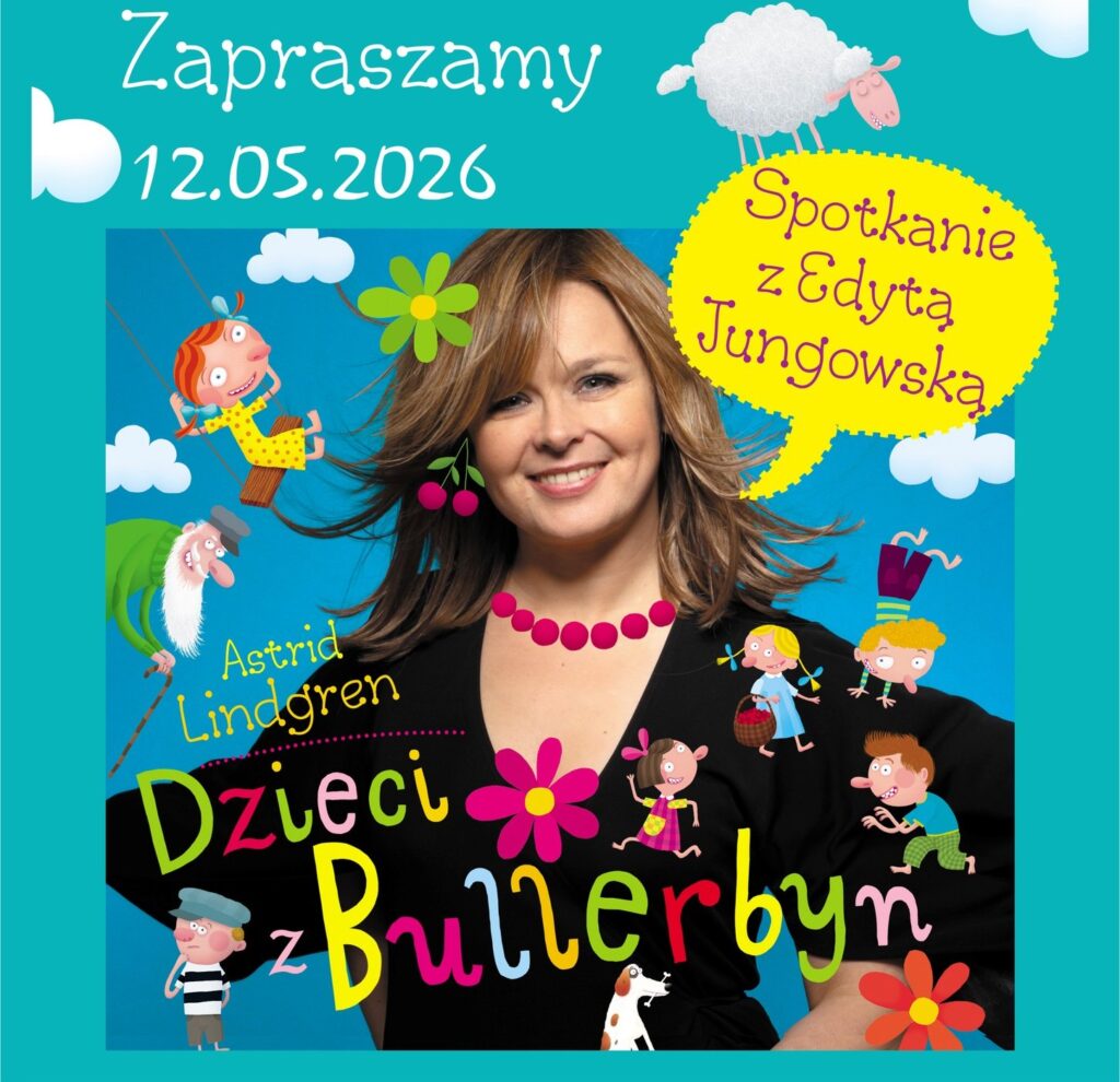 Plakat zapraszający na spotkanie z Edytą Jungowską.