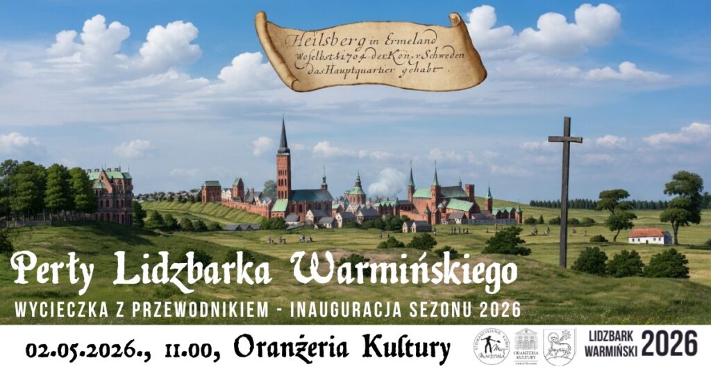 Widok na Lidzbark Warmiński z zamkiem i kościołami.