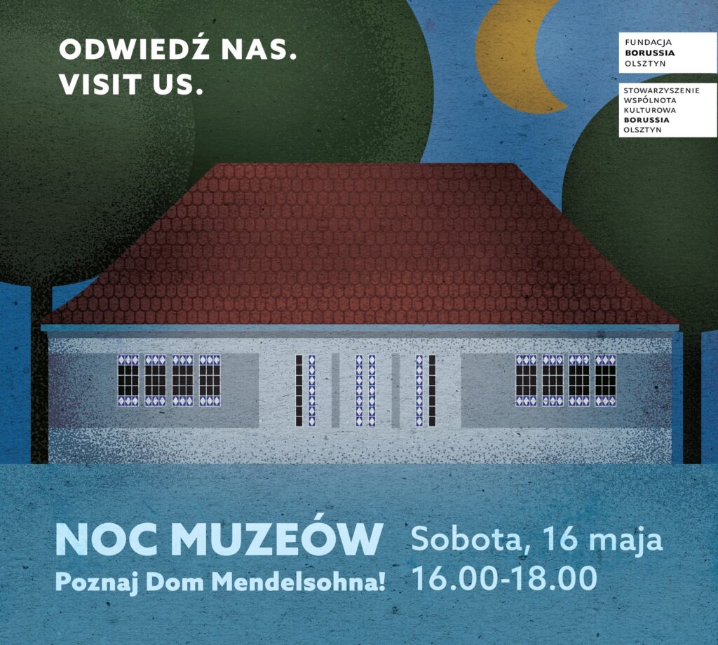 Grafika promująca Noc Muzeów w Domu Mendelssohna.
