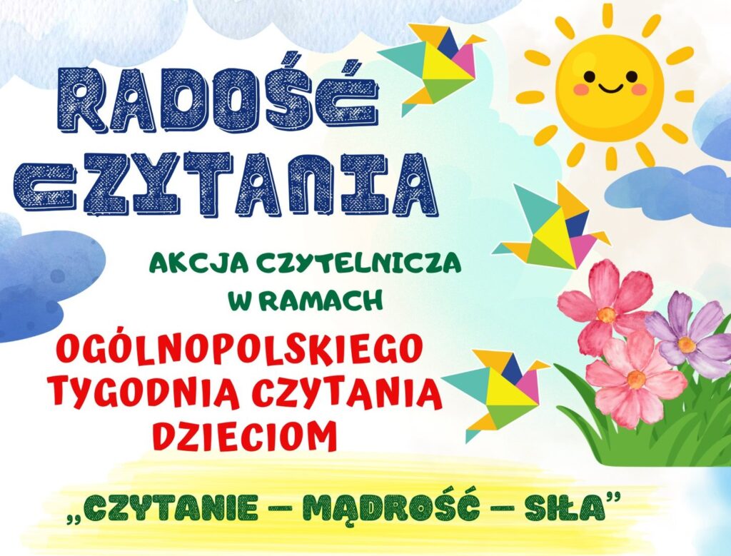 Plakat promujący akcję czytelniczą dla dzieci