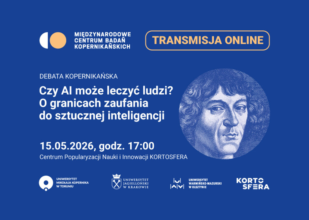 Plakat promujący debatę o sztucznej inteligencji