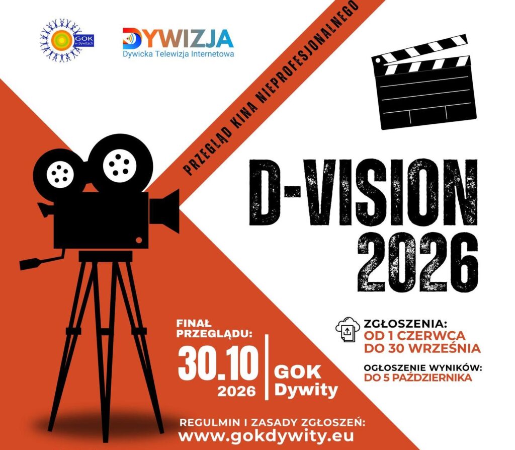 Plakat promujący przegląd kina D-VISION 2026.