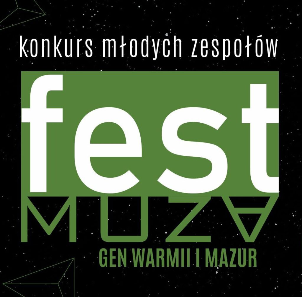 Plakat promocji festiwalu muzycznego dla młodych zespołów.