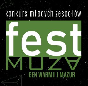 Plakat promocji festiwalu muzycznego dla młodych zespołów.