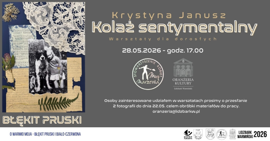 Kolaż sentymentalny z grafiką i tekstem.
