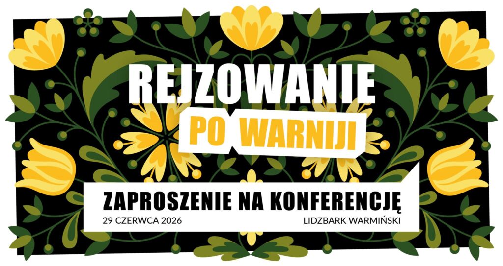 Zaproszenie na konferencję z dekoracyjnym wzorem kwiatowym