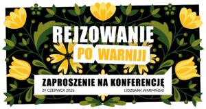 Zaproszenie na konferencję z dekoracyjnym wzorem kwiatowym