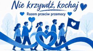 Grupa ludzi maszeruje w marszu przeciw przemocy.