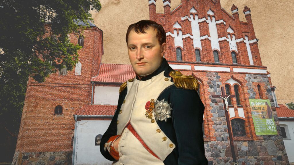 Portret mężczyzny w mundurze z tłem architektury.