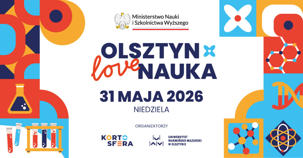 Plakat promujący wydarzenie Olsztyn love Nauka z datą 31 maja 2026.