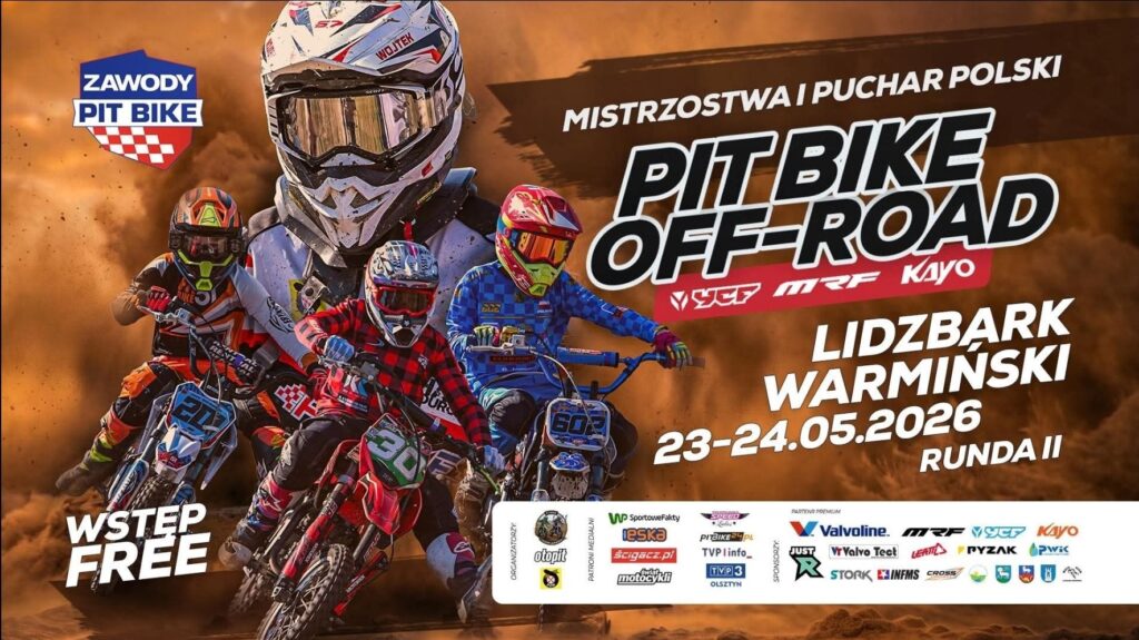 Uczestnicy zawodów pit bike off-road w akcji