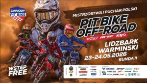 Uczestnicy zawodów pit bike off-road w akcji