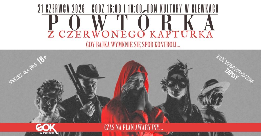 Plakat spektaklu z Czerwonym Kapturkiem