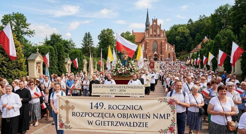 Procesja z okazji 149. rocznicy objawień NMP w Gietrzwałdzie.