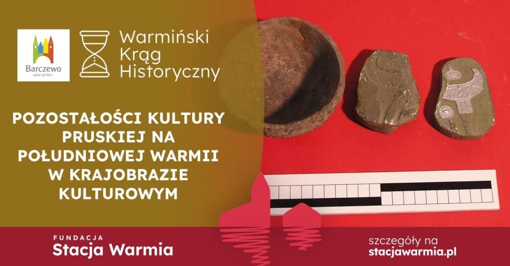 Zabytki kultury pruskiej na czerwonym tle
