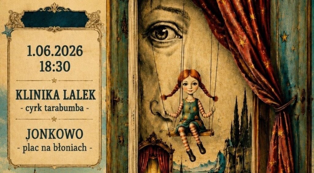 Ilustracja przedstawiająca dziewczynkę na huśtawce w magicznej scenerii.