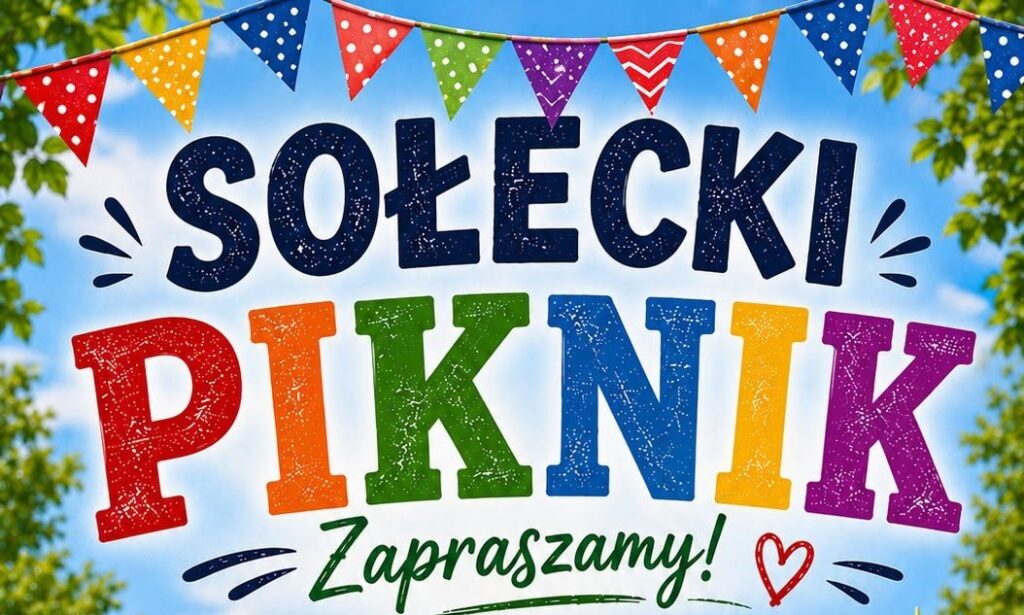 Plakat zapraszający na sołecki piknik.