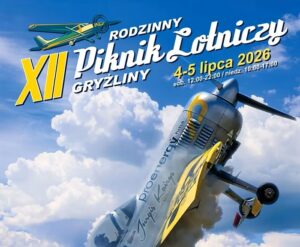 Plakat zapraszający na Piknik Lotniczy w Gryzlinach