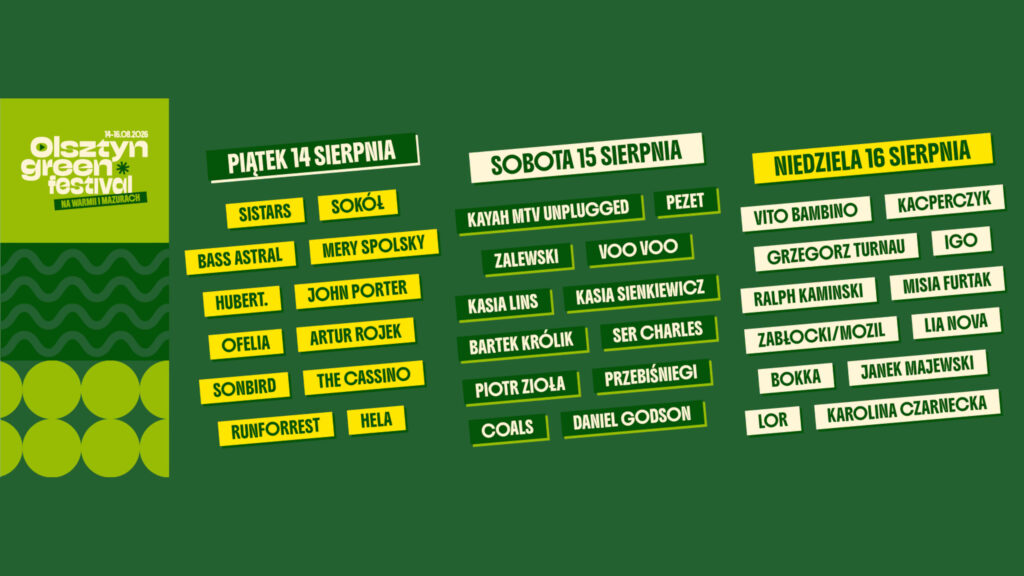 Plakat z programem Olsztyn Green Festival 2026.