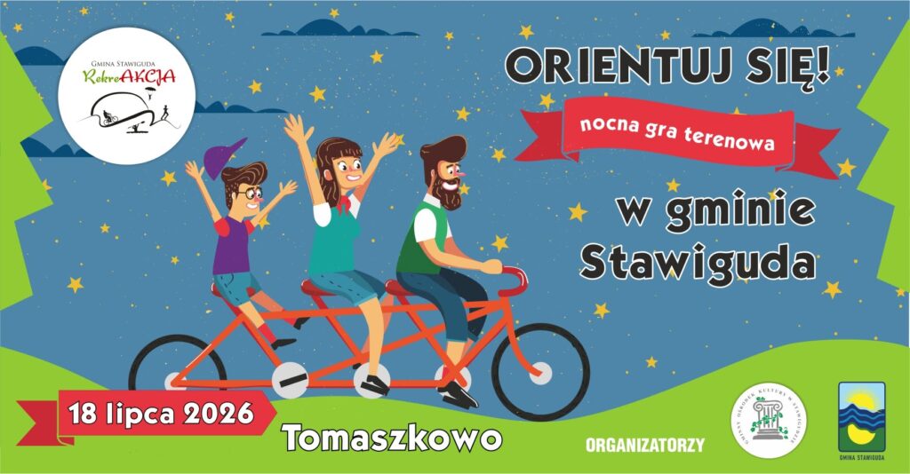 Kolorowy plakat nocnej gry terenowej