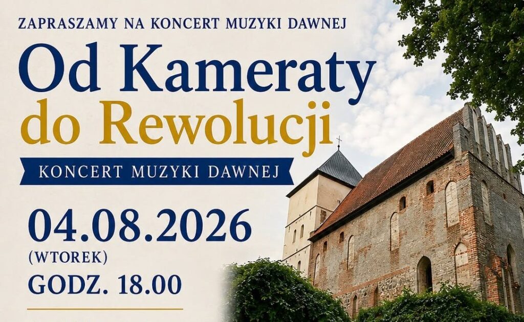 Plakat koncertu muzyki dawnej.