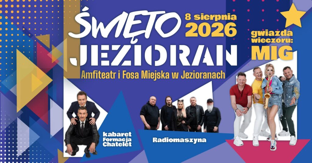 Plakat promujący Święto Jezioran 2026 z artystami.