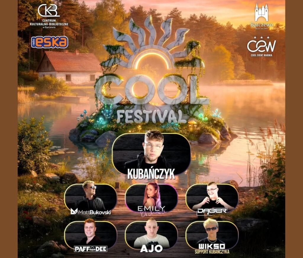 Plakat festiwalu COOL z artystami