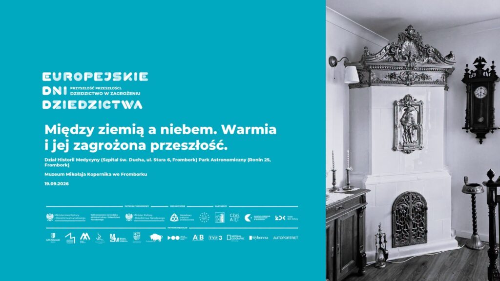Plakat wydarzenia z datą i informacją o wystawie w Fromborku.