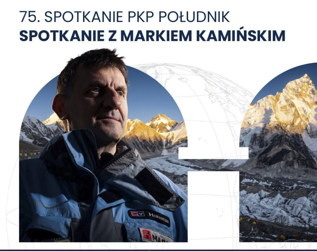 Mężczyzna w kurtce górskiej na tle gór.