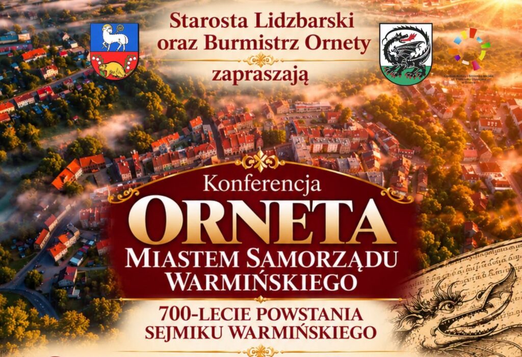 Plakat konferencji o mieście Orneta.