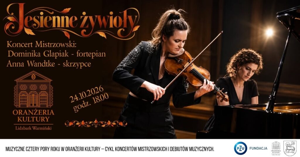 Koncert, dwie kobiety grają na instrumentach.