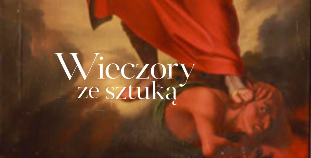 Mężczyzna w czerwonej szacie trzyma inną osobę.